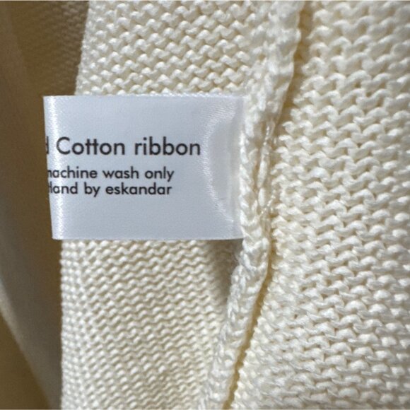 Eskandar Handloomed Mercerised Cotton Cream Open Knit Vest One Size OS - Picture 5 of 7